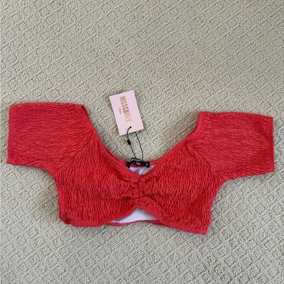 Missguided Orange Crinkle Bikini Top - Picture 1 of 3